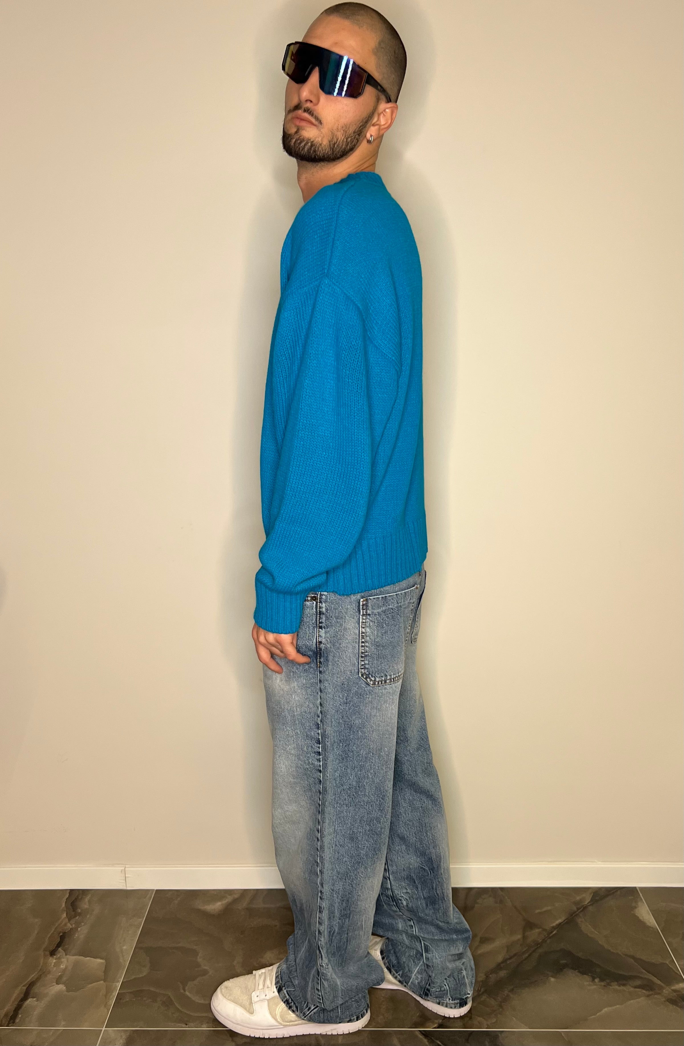 Maglione cropped Azure