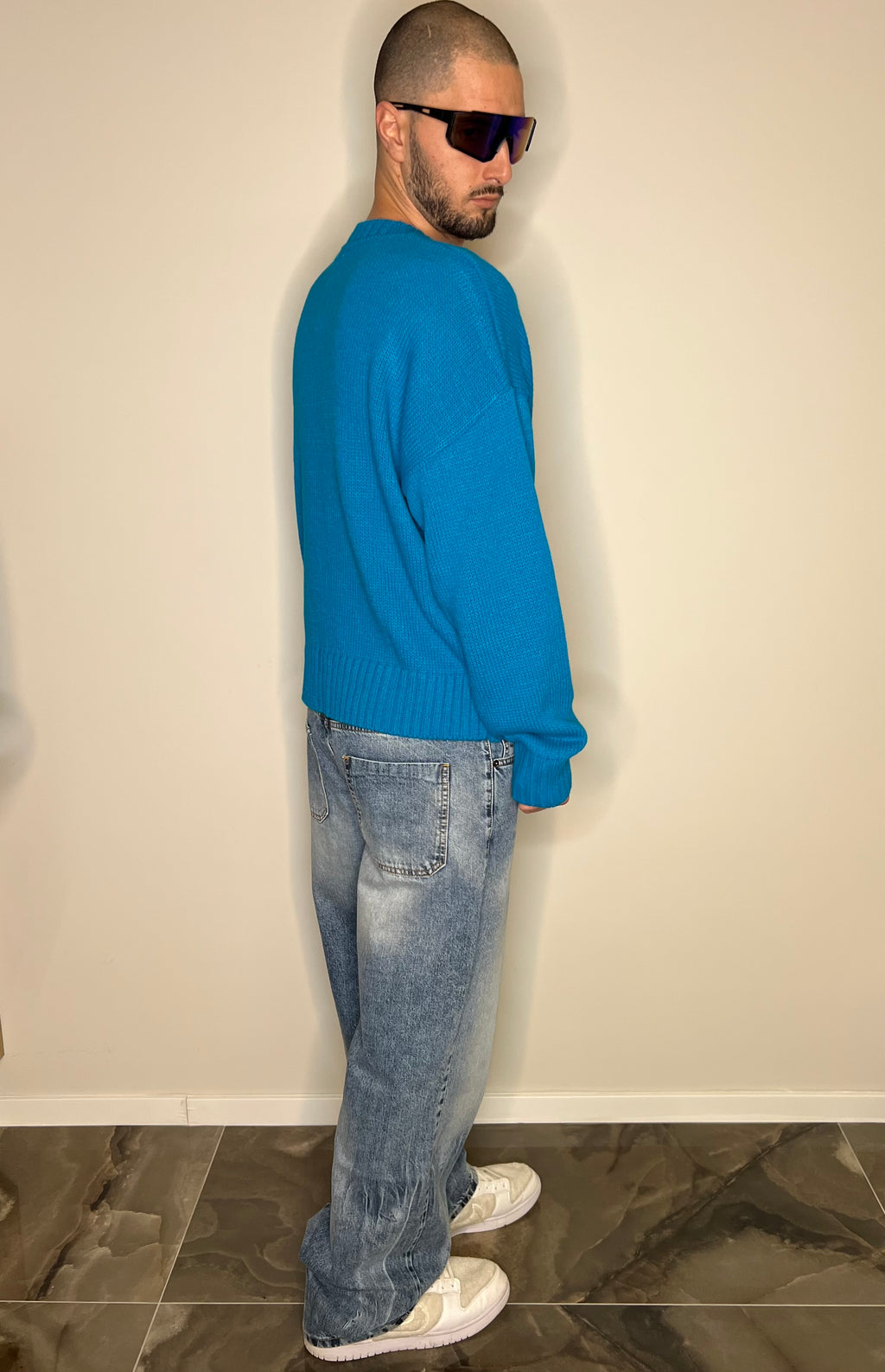 Maglione cropped Azure