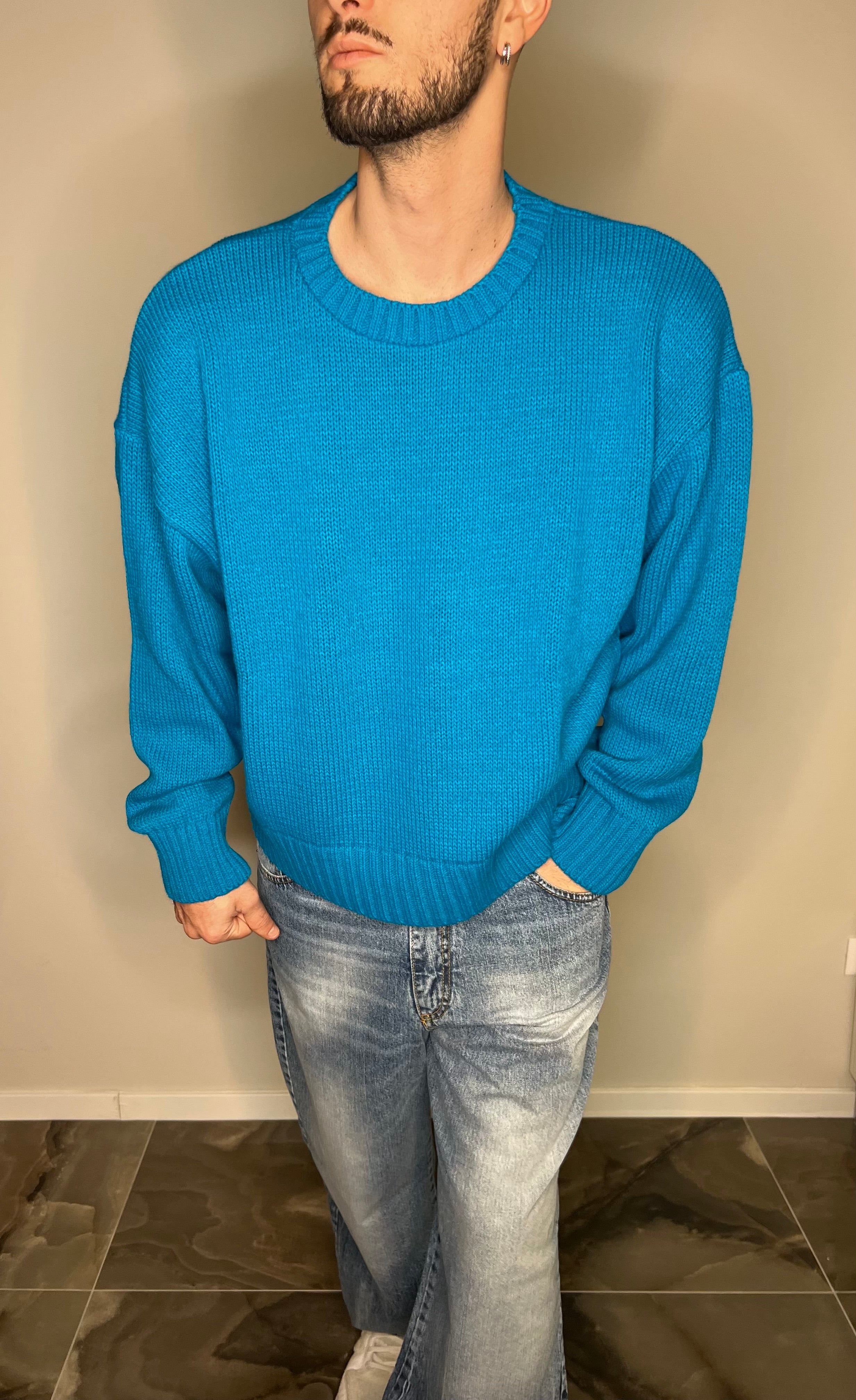 Maglione cropped Azure